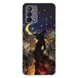 PrintiFy Oppo A74 ile Uyumlu Vitray Cadı Saati Tasarımlı Şeffaf Silikon Kılıf