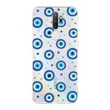 PrintiFy Oppo A9 2020 ile Uyumlu 1mm Slim Fit Nazar Boncuğu 1 Baskılı Şeffaf Kılıf