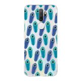 PrintiFy Oppo A9 2020 ile Uyumlu 1mm Slim Fit Nazar Boncuğu 4 Baskılı Şeffaf Kılıf