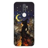 PrintiFy Oppo A9 2020 ile Uyumlu Vitray Cadı Saati Tasarımlı Şeffaf Silikon Kılıf