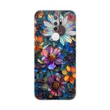 PrintiFy Oppo A9 2020 ile Uyumlu Vitray Mücevher Flora Tasarımlı Şeffaf Silikon Kılıf