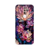 PrintiFy Oppo A9 2020 ile Uyumlu Vitray Sessiz Lotus Tasarımlı Şeffaf Silikon Kılıf