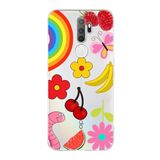 PrintiFy Oppo A9 2020 ile Uyumlu Water Color 5 Kamera Korumalı Şeffaf Kılıf