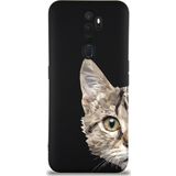 PrintiFy Oppo A9 2020 Uyumlu Lansman Kılıf Catface Tasarımlı İçi Kadife Kapak siyah
