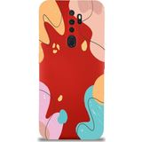 Printify Oppo A9 2020 Uyumlu Lansman Kılıf Karışık Renkler Tasarımlı Içi Kadife Kapak-Kırmızı
