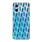 PrintiFy Oppo A96 4G ile Uyumlu Nazar Boncuğu 4 Baskılı Kamera Korumalı Şeffaf Silikon Kılıf