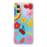 PrintiFy Oppo A96 ile Uyumlu 1mm Slim Fit Water Color 5 Baskılı Şeffaf Kılıf