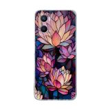 PrintiFy OPPO A96 ile Uyumlu Vitray Sessiz Lotus Tasarımlı Şeffaf Silikon Kılıf