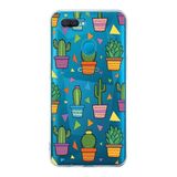 PrintiFy Oppo AX7 ile Uyumlu 1mm Slim Fit Water Color 4 Baskılı Şeffaf Kılıf