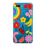 PrintiFy Oppo AX7 ile Uyumlu 1mm Slim Fit Water Color 5 Baskılı Şeffaf Kılıf