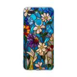 PrintiFy Oppo AX7 ile Uyumlu Vitray Mavi Bahar Tasarımlı Şeffaf Silikon Kılıf
