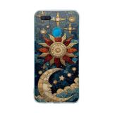 PrintiFy Oppo AX7 ile Uyumlu Vitray Sol ve Luna Tasarımlı Şeffaf Silikon Kılıf