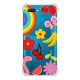 PrintiFy Oppo AX7 Uyumlu Water Color 5 Baskılı Şeffaf Köşe Korumalı Antişok Kılıf