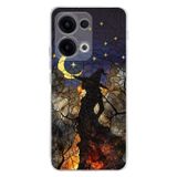 PrintiFy Oppo Reno 13 ile Uyumlu Vitray Cadı Saati Tasarımlı Şeffaf Silikon Kılıf