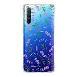 PrintiFy Oppo Reno 3 Uyumlu Water Color 3 Baskılı Şeffaf Köşe Korumalı Antişok Kılıf