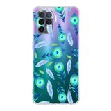 PrintiFy Oppo Reno 5 Lite ile Uyumlu 1mm Slim Fit Nazar Boncuğu 3 Baskılı Şeffaf Kılıf