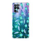 PrintiFy Oppo Reno 5 Lite ile Uyumlu Nazar Boncuğu 3 Baskılı Kamera Korumalı Şeffaf Silikon Kılıf