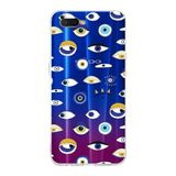 PrintiFy Oppo RX17 Neo ile Uyumlu 1mm Slim Fit Nazar Boncuğu 2 Baskılı Şeffaf Kılıf