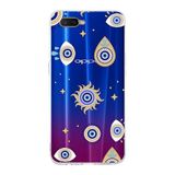 PrintiFy Oppo RX17 Neo ile Uyumlu 1mm Slim Fit Nazar Boncuğu 5 Baskılı Şeffaf Kılıf