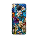 PrintiFy Poco F2 Pro ile Uyumlu Vitray Mavi Bahar Tasarımlı Şeffaf Silikon Kılıf