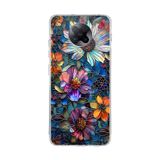 PrintiFy Poco F2 Pro ile Uyumlu Vitray Mücevher Flora Tasarımlı Şeffaf Silikon Kılıf
