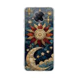 PrintiFy Poco F2 Pro ile Uyumlu Vitray Sol ve Luna Tasarımlı Şeffaf Silikon Kılıf
