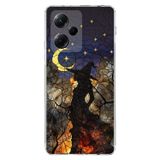 PrintiFy Poco X5 Pro ile Uyumlu Vitray Cadı Saati Tasarımlı Şeffaf Silikon Kılıf