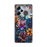 PrintiFy Poco X5 Pro ile Uyumlu Vitray Mücevher Flora Tasarımlı Şeffaf Silikon Kılıf
