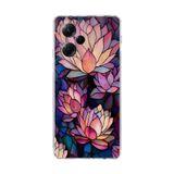 PrintiFy Poco X5 Pro ile Uyumlu Vitray Sessiz Lotus Tasarımlı Şeffaf Silikon Kılıf