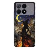 PrintiFy Poco X6 Pro ile Uyumlu Vitray Cadı Saati Tasarımlı Şeffaf Silikon Kılıf