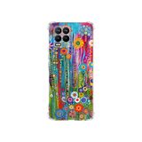 PrintiFy Realme 8 Pro ile Uyumlu Düşlerin Dansı serisi Folklorik Bahçe Tasarımlı Uv Baskılı Köşe Korumalı Antişok Kılıf