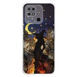 PrintiFy Redmi 10C ile Uyumlu Vitray Cadı Saati Tasarımlı Şeffaf Silikon Kılıf