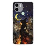 PrintiFy Redmi A1 Plus ile Uyumlu Vitray Cadı Saati Tasarımlı Şeffaf Silikon Kılıf