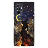 PrintiFy Redmi Note 10 Pro 5G ile Uyumlu Vitray Cadı Saati Tasarımlı Şeffaf Silikon Kılıf