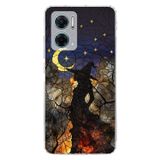 PrintiFy Redmi Note 11E ile Uyumlu Vitray Cadı Saati Tasarımlı Şeffaf Silikon Kılıf