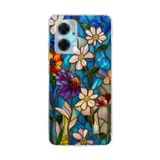 PrintiFy Redmi Note 11E ile Uyumlu Vitray Mavi Bahar Tasarımlı Şeffaf Silikon Kılıf