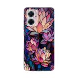 PrintiFy Redmi Note 11E ile Uyumlu Vitray Sessiz Lotus Tasarımlı Şeffaf Silikon Kılıf