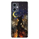 PrintiFy Redmi Note 12 5G ile Uyumlu Vitray Cadı Saati Tasarımlı Şeffaf Silikon Kılıf