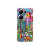 PrintiFy Redmi Note 13 ile Uyumlu Düşlerin Dansı serisi Folklorik Bahçe Tasarımlı Uv Baskılı Köşe Korumalı Antişok Kılıf
