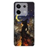 PrintiFy Redmi Note 13 Pro 5G ile Uyumlu Vitray Cadı Saati Tasarımlı Şeffaf Silikon Kılıf