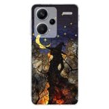 PrintiFy Redmi Note 13 Pro Plus ile Uyumlu Vitray Cadı Saati Tasarımlı Şeffaf Silikon Kılıf