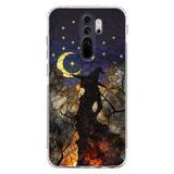PrintiFy Redmi Note 8 Pro ile Uyumlu Vitray Cadı Saati Tasarımlı Şeffaf Silikon Kılıf