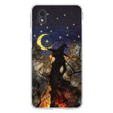 PrintiFy Samsung Galaxy A01 Core ile Uyumlu Vitray Cadı Saati Tasarımlı Şeffaf Silikon Kılıf
