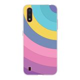 PrintiFy Samsung Galaxy A01 ile Uyumlu Kapak Renk Cümbüşü B Mor Tasarımlı 1mm Fit Şeffaf Silikon Kılıf