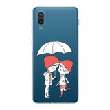 Printify Samsung Galaxy A02 Kamera Korumalı Kapak Aşk Tasarımlı Şeffaf Kılıf