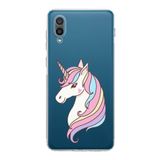 Printify Samsung Galaxy A02 Kamera Korumalı Kapak Unicorn Tasarımlı Şeffaf Kılıf