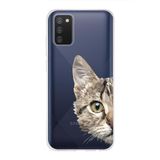 PrintiFy Samsung Galaxy A02s ile Uyumlu Kapak Catface Tasarımlı 1mm Fit Şeffaf Silikon Kılıf