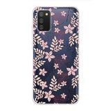 PrintiFy Samsung Galaxy A02s ile Uyumlu Kapak Floral Kırmızı Tasarımlı 1mm Fit Şeffaf Silikon Kılıf