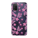 PrintiFy Samsung Galaxy A02s ile Uyumlu Kapak Floral Pembe Tasarımlı 1mm Fit Şeffaf Silikon Kılıf