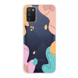 PrintiFy Samsung Galaxy A02s ile Uyumlu Kapak Karışık Renkler Tasarımlı 1mm Fit Şeffaf Silikon Kılıf